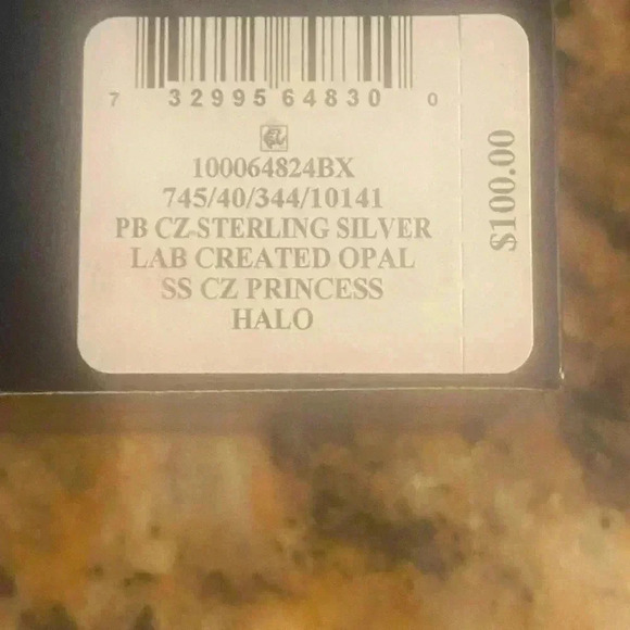 Giani Bernini Sterling Silver Lab Created Opal Cubic Zirconia Princess Halo - Picture 7 of 9